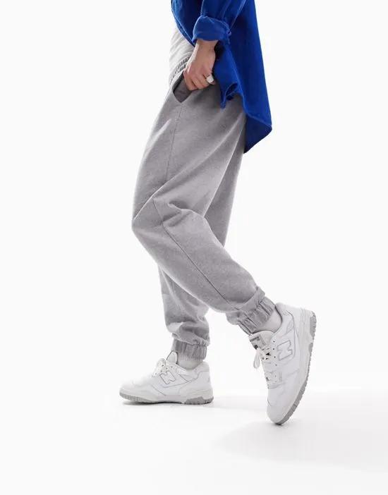 oversized sweatpants in heather gray