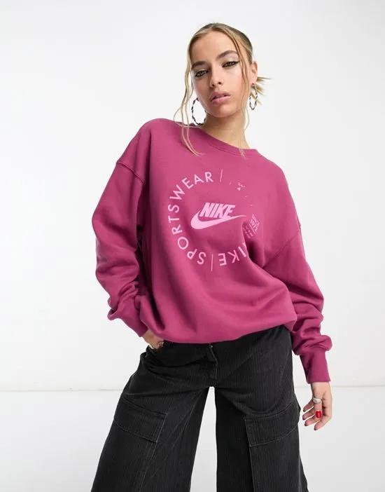 oversized sweatshirt in purple