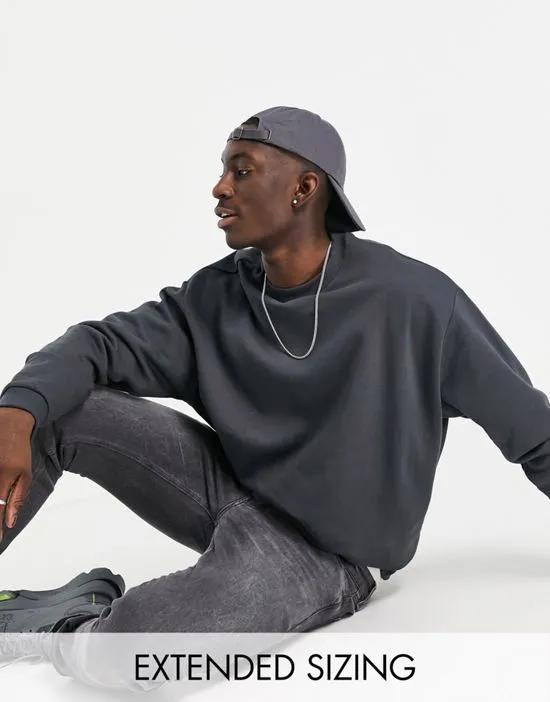 oversized sweatshirt in washed black