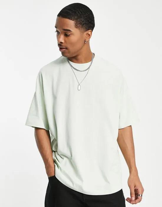 oversized t-shirt with crew neck in green