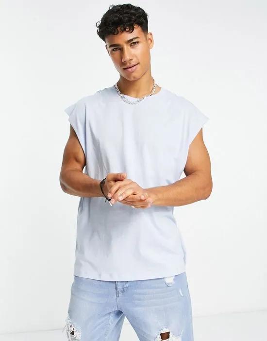 oversized tank top in light blue