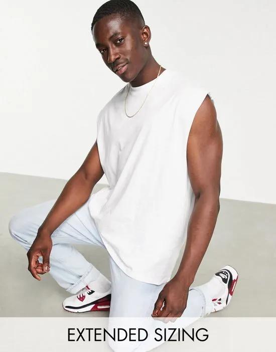 oversized tank top in white - WHITE