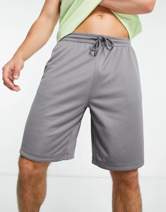 oversized training shorts in gray