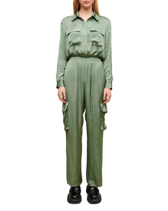 Paicy Satin Cargo Jumpsuit