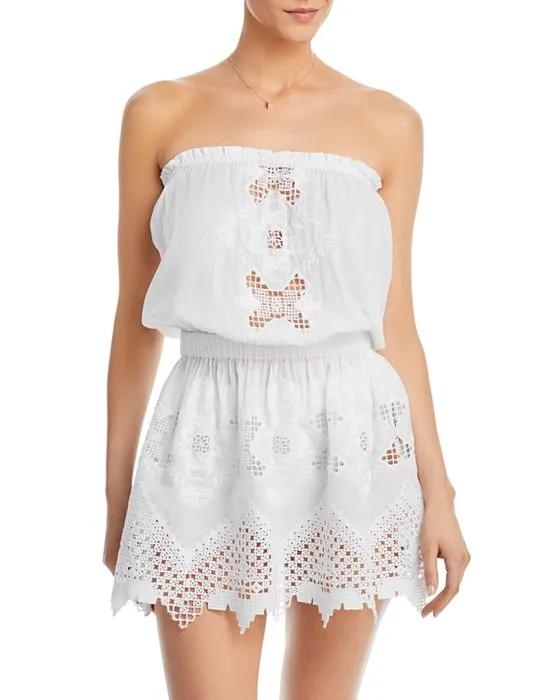 Paige Embroidered Cotton Cover Up Dress