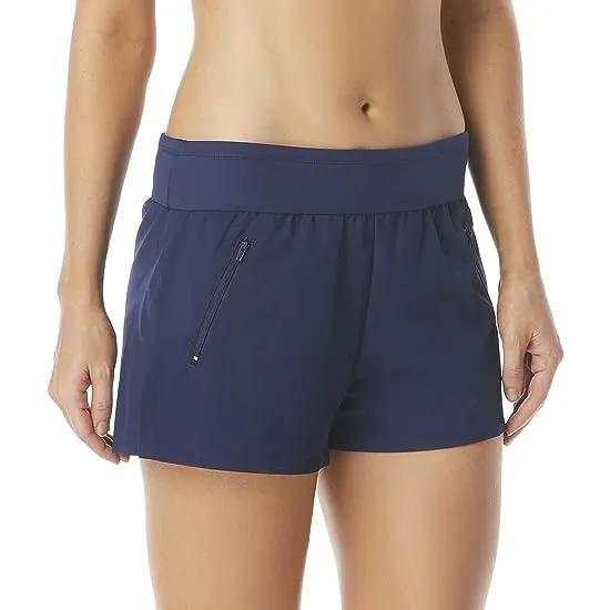 Paloma Beach Solid April Woven Stretch Shorts
