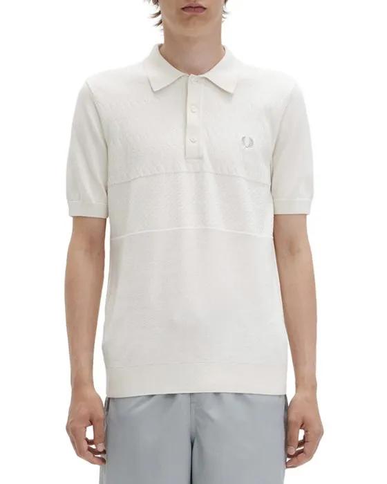 Paneled Knit Polo Shirt