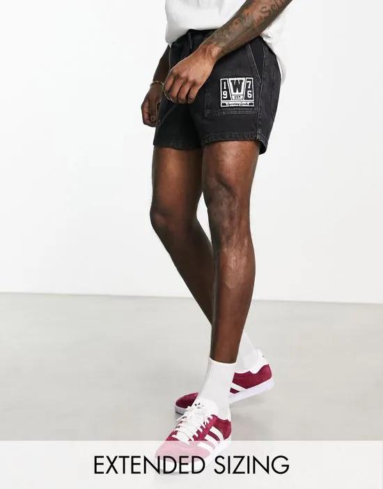 paneled shorts in shorter length in black