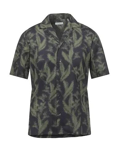 PAOLO PECORA | Military green Men‘s Patterned Shirt