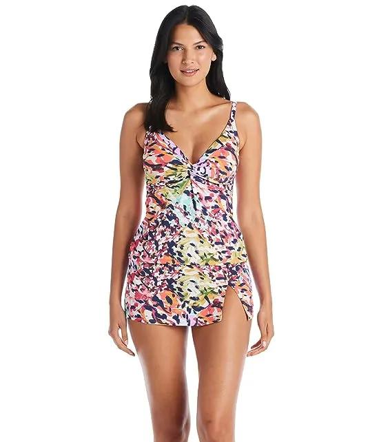 Party Animal Twist Over-the-Shoulder D-Cup Tankini Top