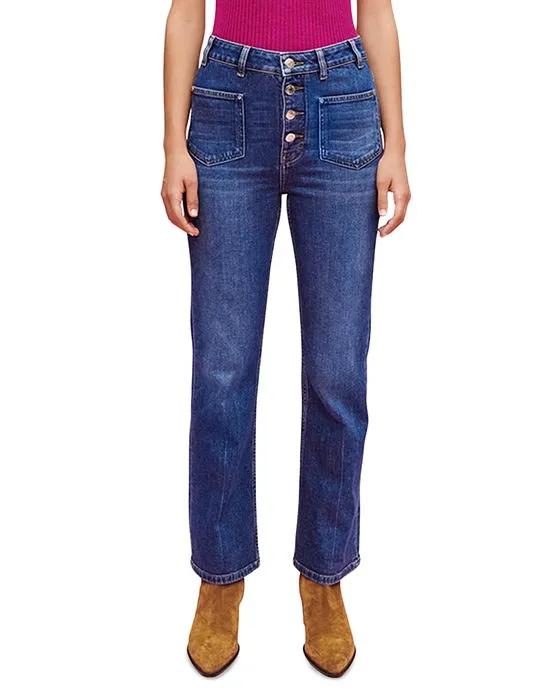 Passiony High Rise Straight Jeans in Blue
