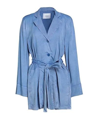 Pastel blue Cotton twill Full-length jacket