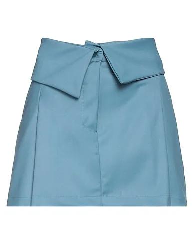Pastel blue Cotton twill Mini skirt