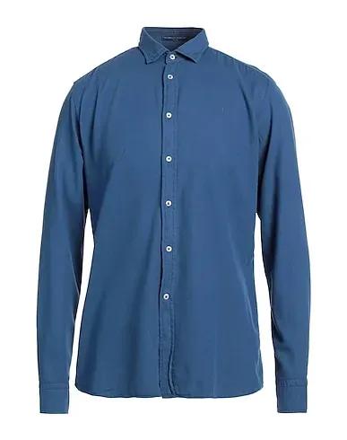 Pastel blue Cotton twill Solid color shirt