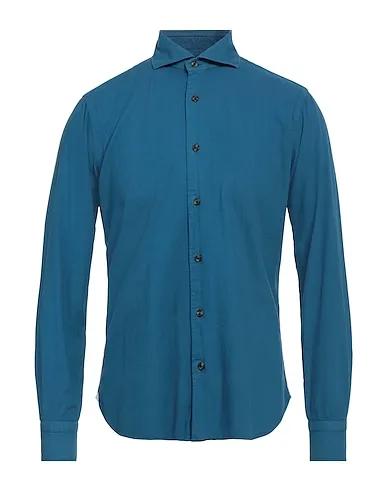 Pastel blue Cotton twill Solid color shirt