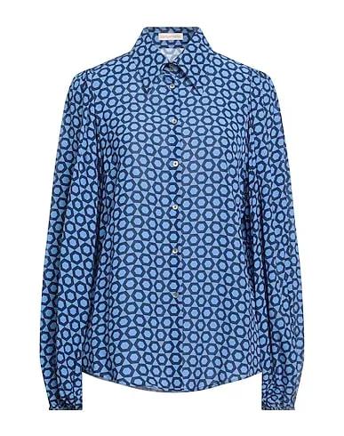 Pastel blue Crêpe Patterned shirts & blouses