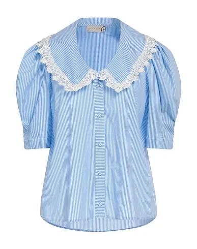 Pastel blue Lace Lace shirts & blouses
