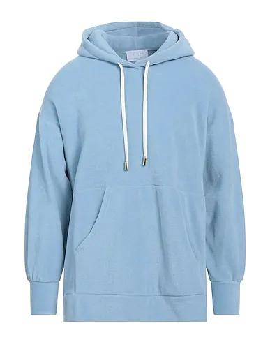 Pastel blue Pile Hooded sweatshirt