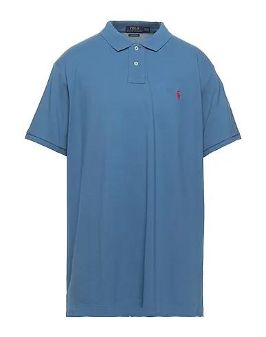 Pastel blue Piqué Polo shirt CUSTOM SLIM FIT MESH POLO
