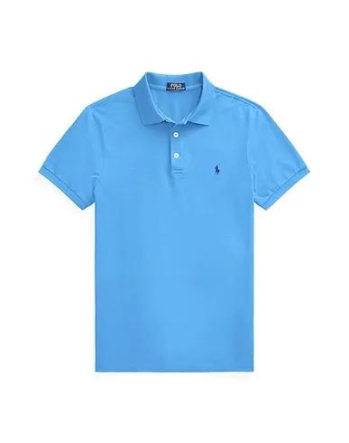 Pastel blue Piqué Polo shirt SLIM FIT MESH POLO SHIRT
