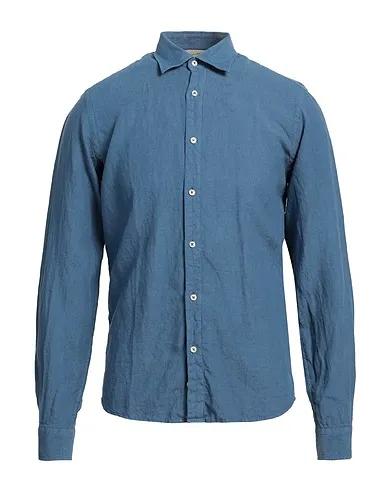 Pastel blue Plain weave Linen shirt