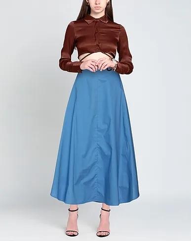 Pastel blue Plain weave Maxi Skirts
