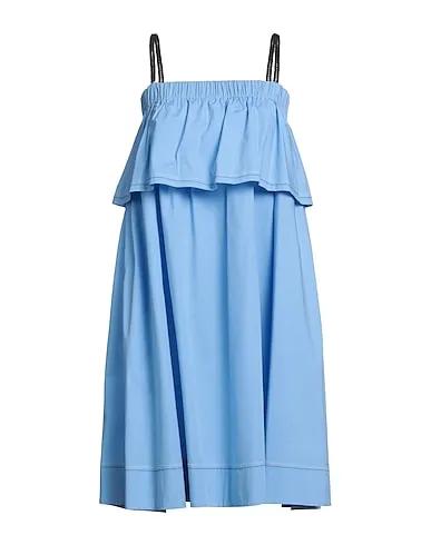 Pastel blue Plain weave Midi dress