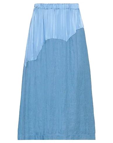 Pastel blue Plain weave Midi skirt