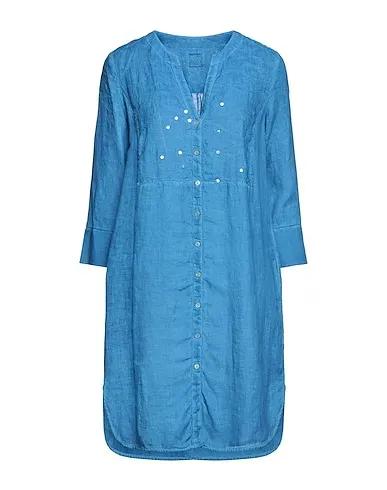 Pastel blue Plain weave Short dress