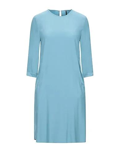 Pastel blue Plain weave Short dress