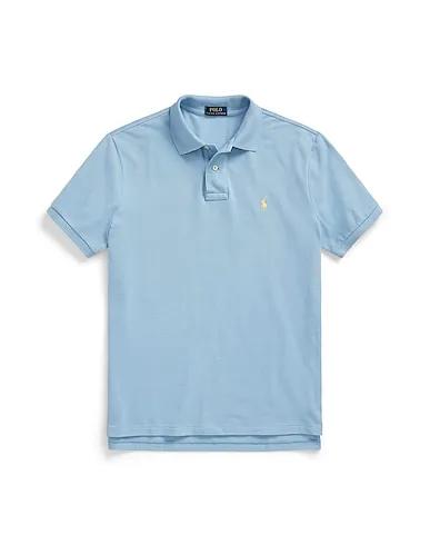 Pastel blue Polo shirt CUSTOM SLIM FIT MESH POLO SHIRT
