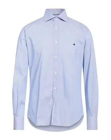 Pastel blue Poplin Patterned shirt