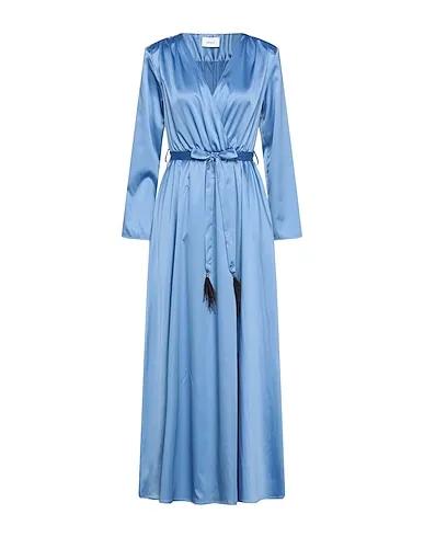 Pastel blue Satin Long dress