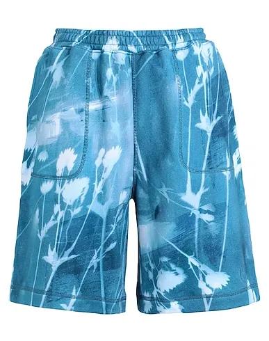 Pastel blue Shorts & Bermuda CYANOTYPE BRUSHSTROKE PRINT
