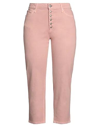 Pastel pink Cotton twill Cropped pants & culottes