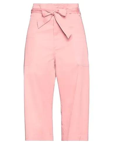 Pastel pink Cotton twill Cropped pants & culottes