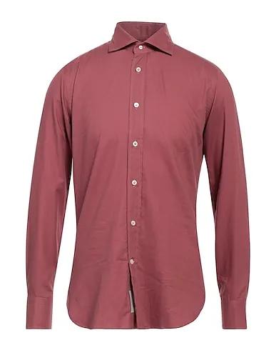 Pastel pink Cotton twill Solid color shirt