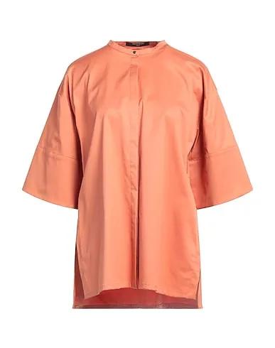 Pastel pink Cotton twill Solid color shirts & blouses