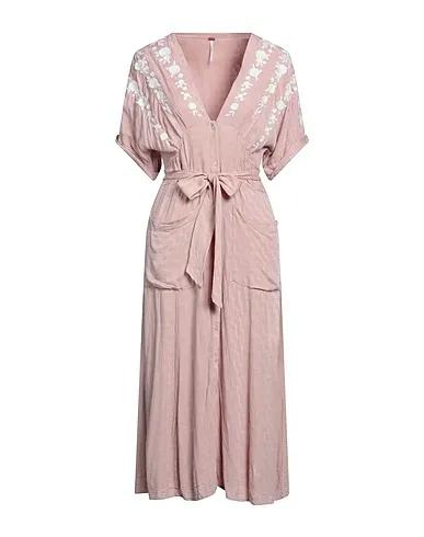 Pastel pink Jacquard Midi dress