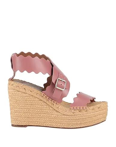 Pastel pink Leather Espadrilles