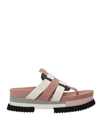 Pastel pink Leather Flip flops
