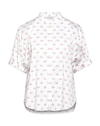 Pastel pink Plain weave Patterned shirts & blouses