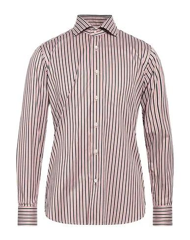 Pastel pink Plain weave Striped shirt