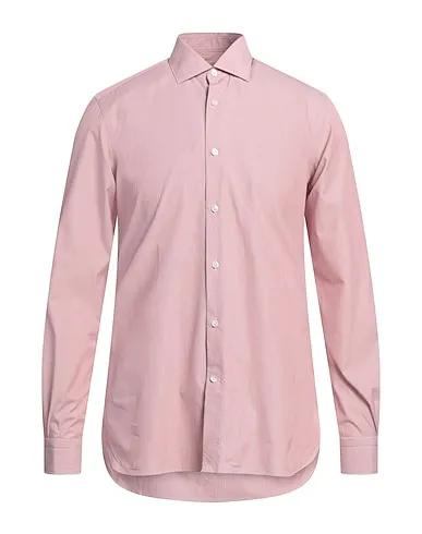 Pastel pink Plain weave Striped shirt