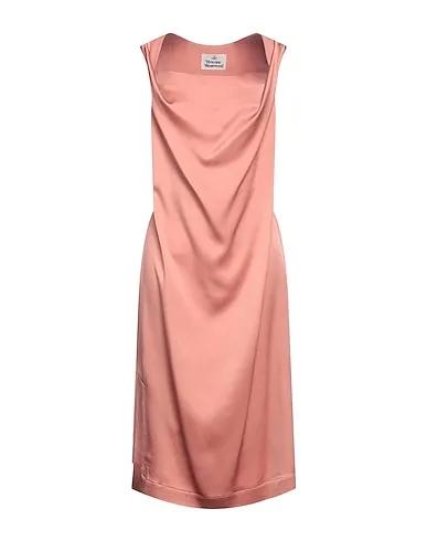 Pastel pink Satin Midi dress