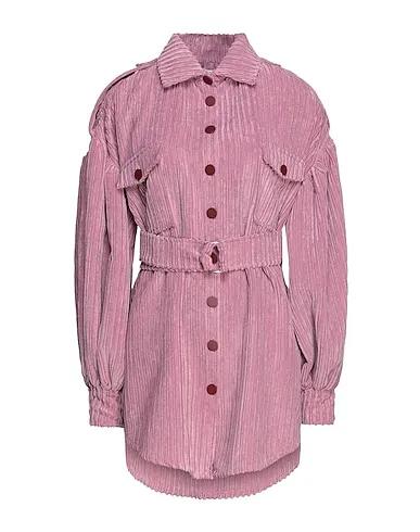 Pastel pink Velvet Solid color shirts & blouses
