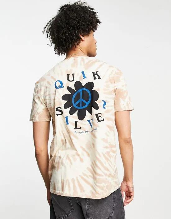 Peaceful Life t-shirt in brown tie dye