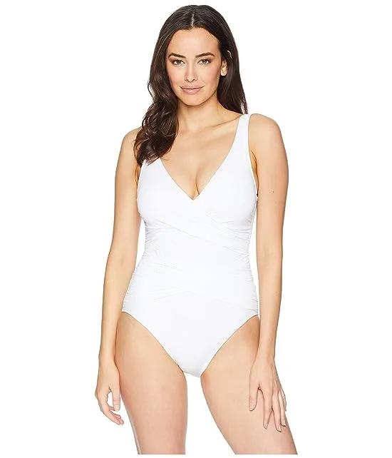 Pearl Wrap-Front One-Piece Swimsuit