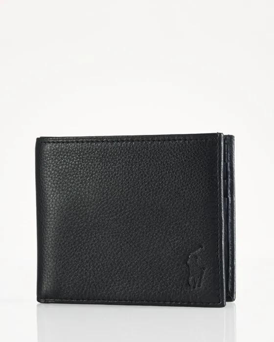 Pebbled Leather Billfold Wallet 