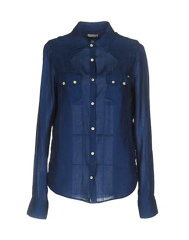 (+) PEOPLE | Midnight blue Women‘s Solid Color Shirts & Blouses